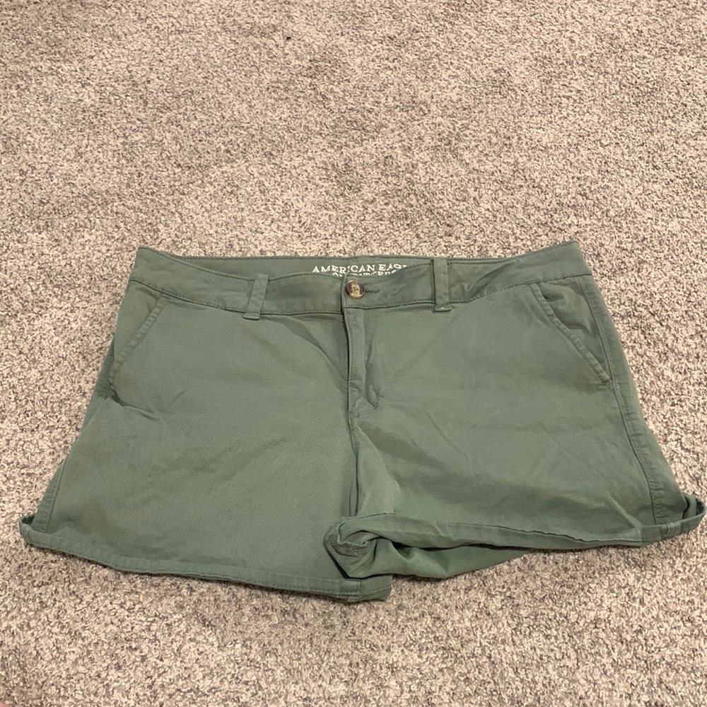 Olive green American eagle midi shorts